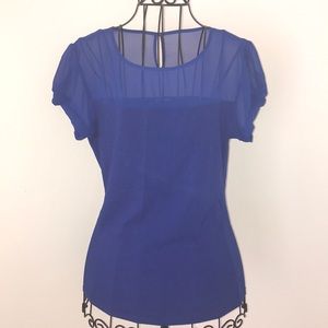 Express sheer neckline top